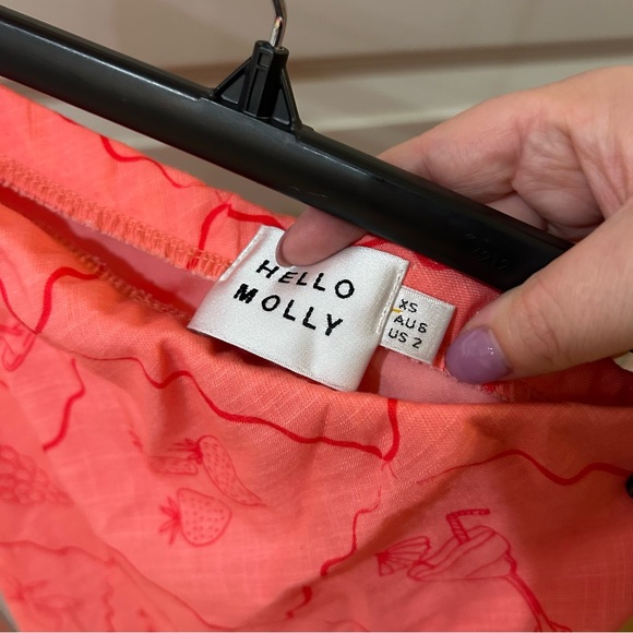 Hello Molly Daiquiri Strawberry Tropical Set Maxi Skirt Strapless Top - Picture 6 of 7